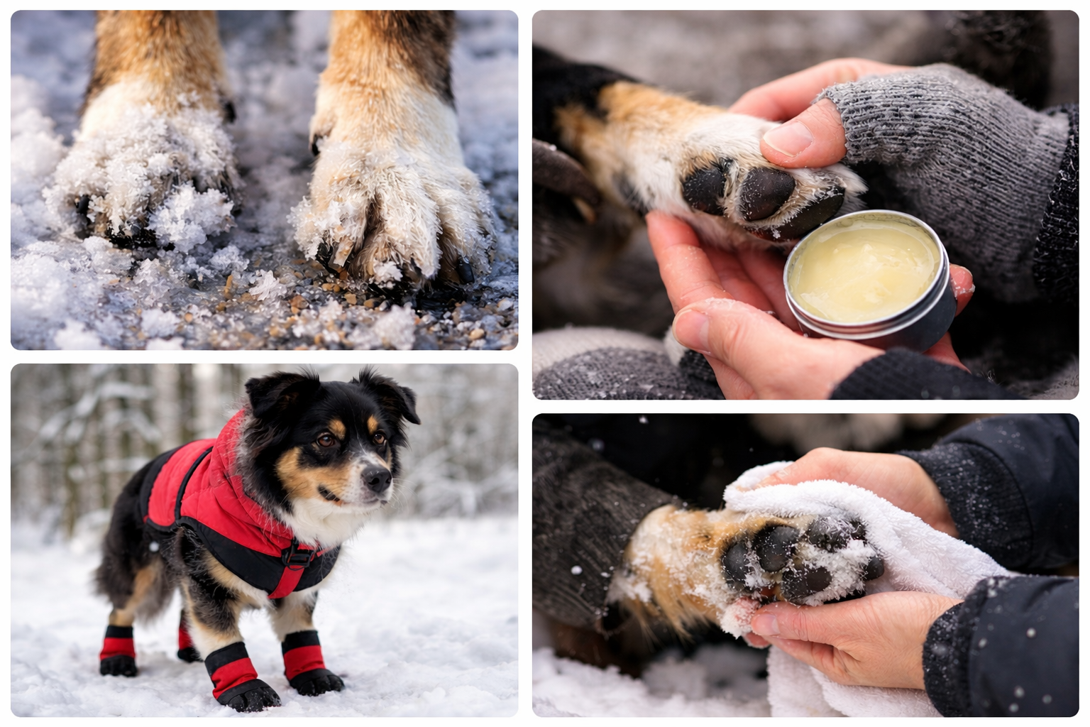Pielęgnacja łap psa zimą – jak chronić psie łapki przed mrozem, śniegiem i solą?