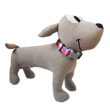 Obroża dla psa klasyczna grafika płatki kwiatów M