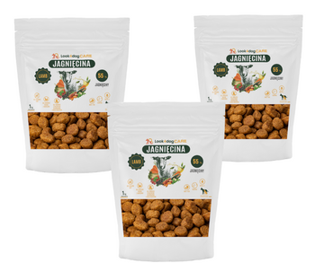 Zestaw: Karma sucha Look4dog CARE jagnięcina 3 x 1 kg