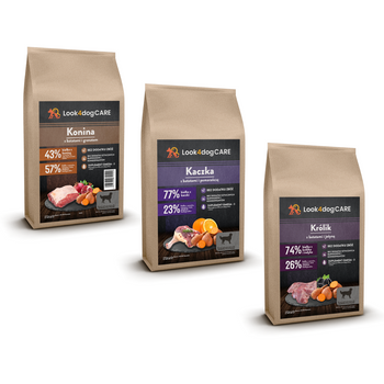 Zestaw testowy: Karma Look4dog CARE konina kaczka królik 3x2kg