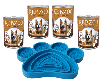 Zestaw 4 x KEBZOO Wołowina z cielęciną + mata do lizania