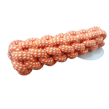 Gryzak szarpak dla psa pleciony warkocz pomarańcz