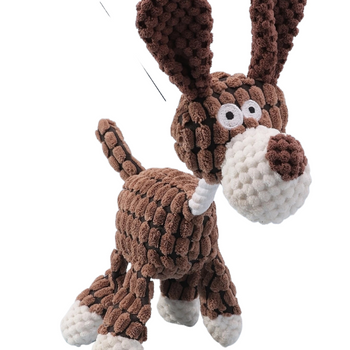 Zabawka pluszowa uroczy osiołek dla psa brązowy