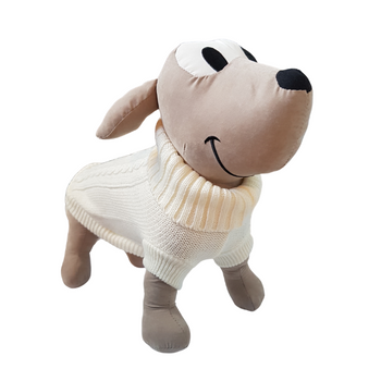 Sweterek dla psa klasyczny ciepły biały XS/8