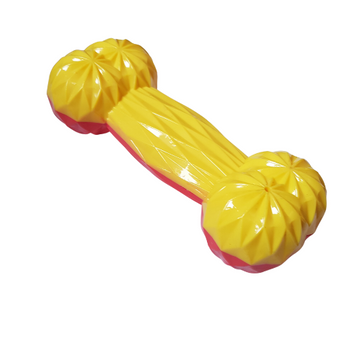 Gryzak dla psa gumowy z piszczałką kolor żółty