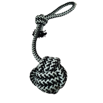 Piłka dla psa wytrzymała biało czarna 7 cm