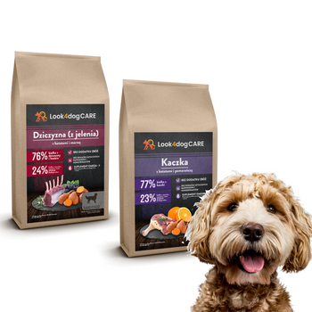 Zestaw: karma Look4dog CARE  jeleń i kaczka 2PAK: 2x2kg