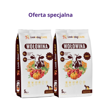 Zestaw karma sucha Look4dog CARE wołowina 2x5kg