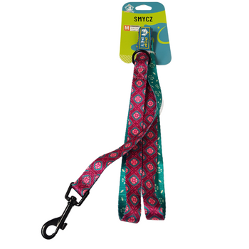 Smycz klasyczna dwukolorowa turkus i róż 120 cm