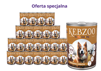 Zestaw: Karma mokra KEBZOO wołowina z cielęciną superfoods 24x400g