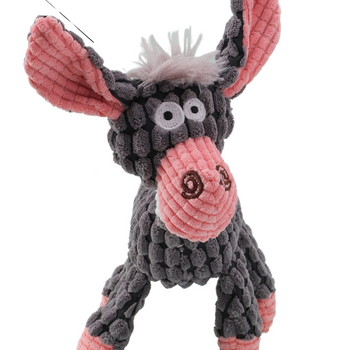 Zabawka pluszowa uroczy osiołek dla psa szary