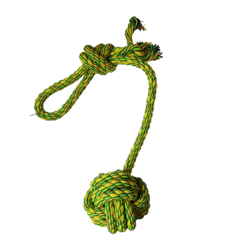 Piłka z plecionego sznurka zielono żółta 8,5