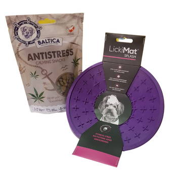 Zestaw miska LickiMat owalna+smaczki antystresowe