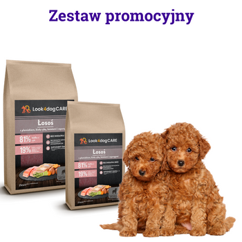 Zestaw karma Look4dog CARE Łosoś szczeniak 6kg+2kg