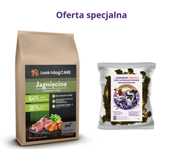 Pakiet na Spróbowanie: Look4dog CARE Jagnięcina mała rasa + żwacze