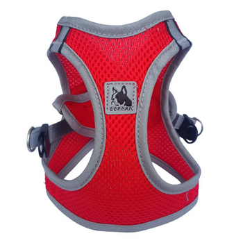 Szelki dla psa bezuciskowe kolor czerwony XS