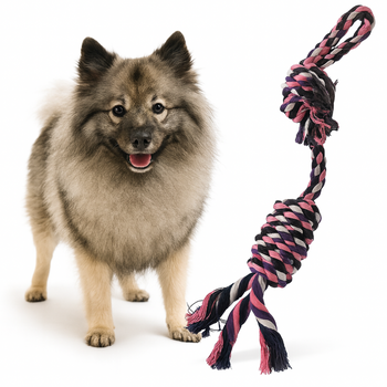 Zabawka dla psa szarpak kolorowy sznurek różowy