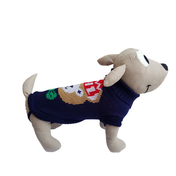 Sweterek dla pieska świąteczny ciepły granatowy XS