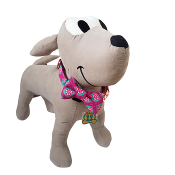 Obroża dla psa z elegancką kokardą różowa S