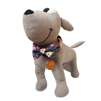 Obroża dla psa z elegancką kokardą szara S