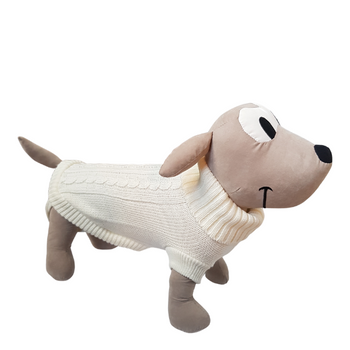 Sweterek dla pieska klasyczny biały golf XXS/6