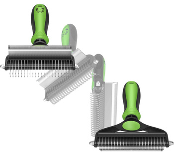 Super profesjonalna szczotka dla psa 2w1 - zielona