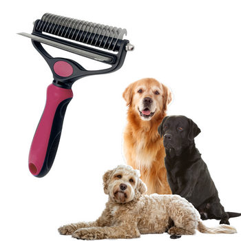 Super profesjonalna szczotka dla psa 2w1 różowa