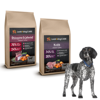 Zestaw: karma Look4dog CARE  jeleń i królik 2PAK: 2x2kg