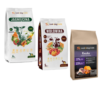 Zestaw karma Look4dog CARE jagnięcina kaczka wołowina