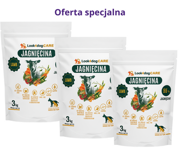 Zestaw: Karma sucha Look4dog CARE Jagnięcina 3x3 kg