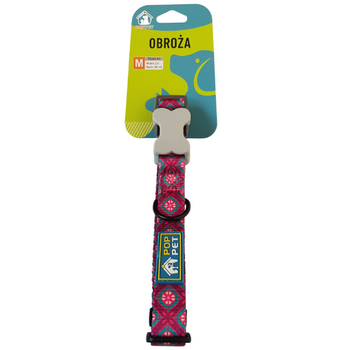 Obroża dla psa klasyczna kolorowa róż i turkus M