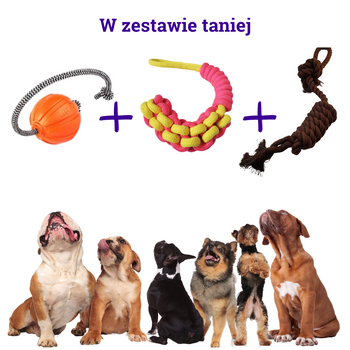 Zestaw szarpaków, zabawek dla psów