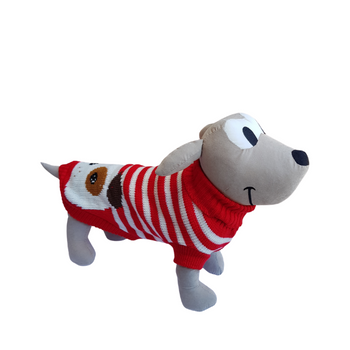 Sweterek dla psa w paski białe i czerwone rozm.6