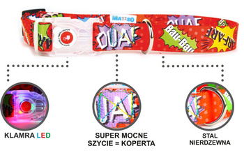 Obroża dla psa LED nowojorski styl czerwona