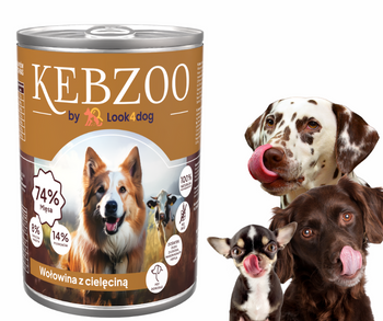 Karma mokra KEBZOO wołowina cielęcina dynia nasiona konopne kryl 400g