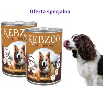 Karma mokra KEBZOO wołowina cielęcina dynia nasiona konopne kryl 2x400g