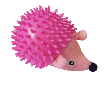 Gryzak pluszak dla psa jeż z piszczałką różowy