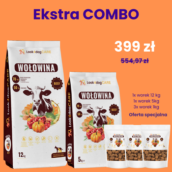Sucha karma Look4dog CARE Wołowina Ekstra COMBO 20kg