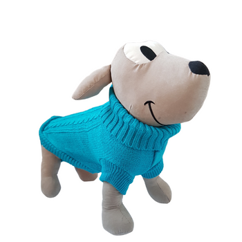 Sweterek dla pieska klasyczny turkusowy golf XXS/6