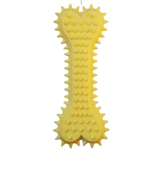 Zabawka dla szczeniaka gumowa kostka żółtą