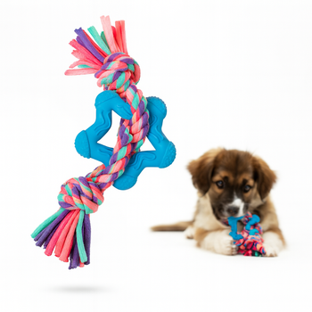 Zabawka dla psa gryzak i szarpak 2w1 niebieski