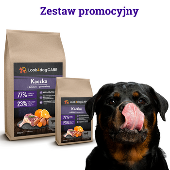 Zestaw karma Look4dog CARE kaczka 12 kg + 2 kg