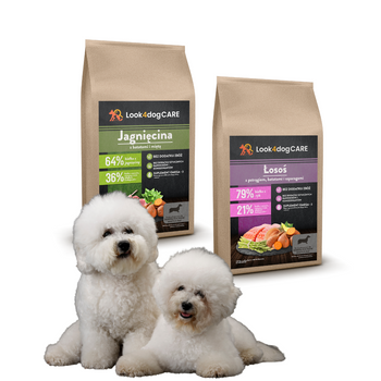 Zestaw: karma Look4dog CARE Jagnięcina oraz łosoś 2PAK: 2x2kg