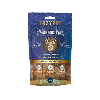 Przysmak dla psa MORDOKLEJKI NA GRUBO Z JELENIA 80 g