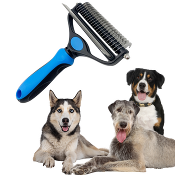 Super profesjonalna szczotka dla psa 2w1 niebieska