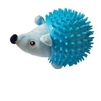 Gryzak pluszak dla psa jeż z piszczałką niebieski